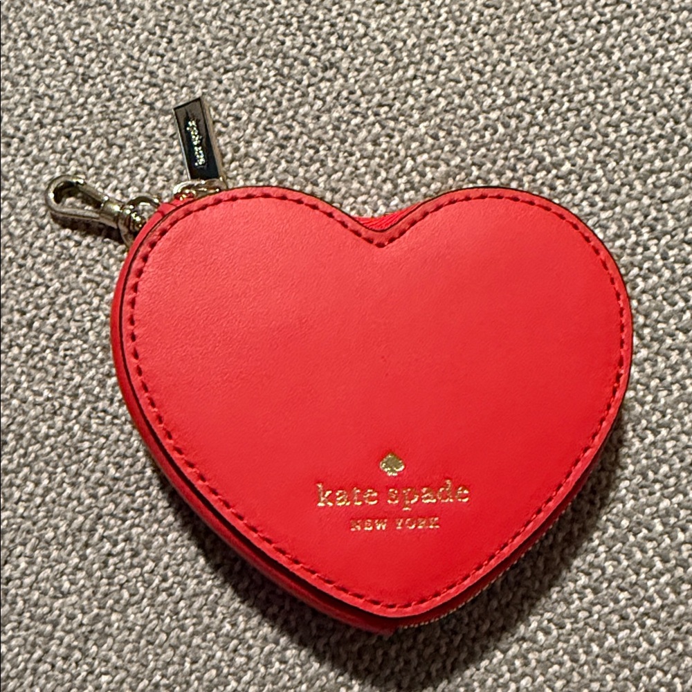 kate spade Red Heart Zip Key & Card Holder